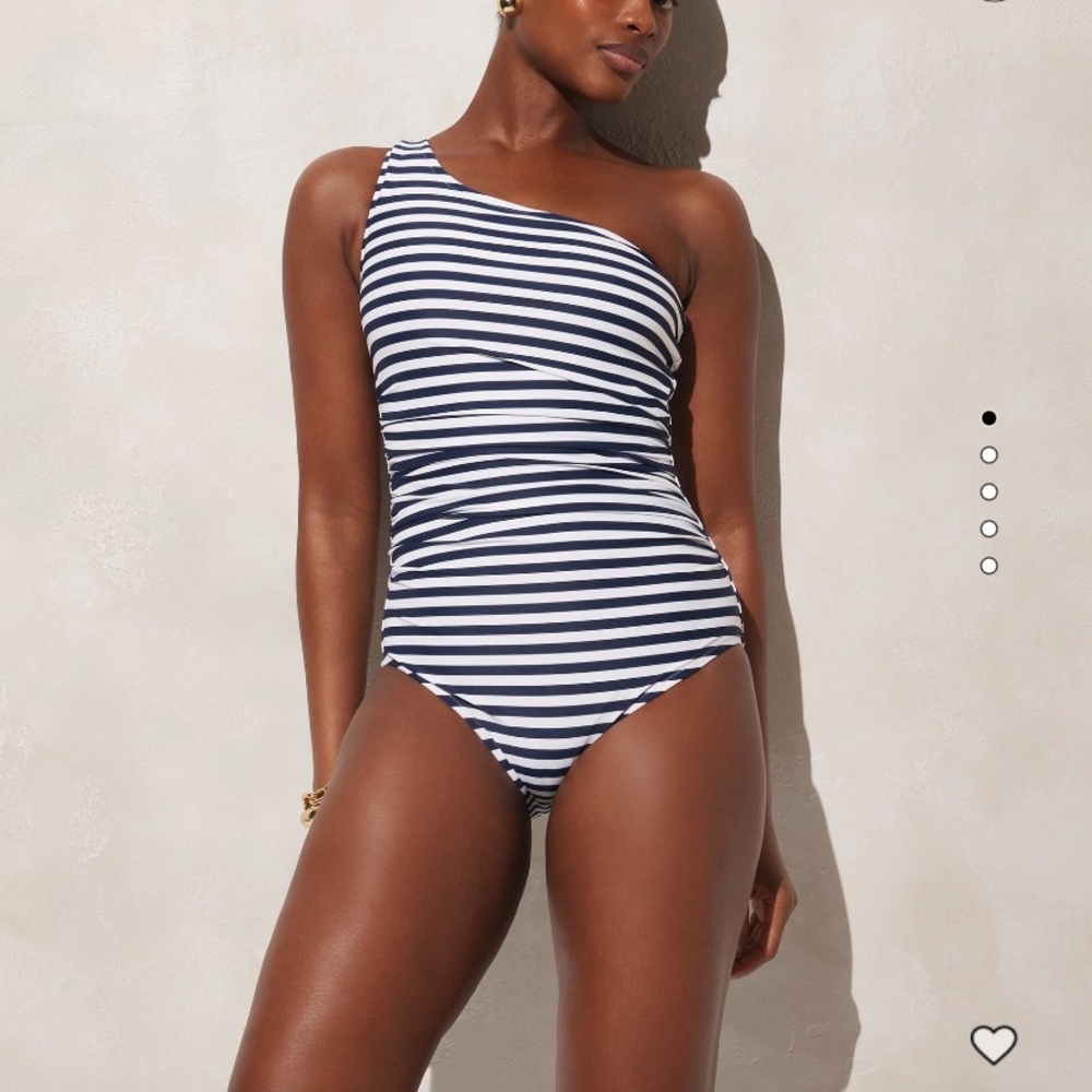 J.Crew sleek ruched one shoulder one piece swimsuit